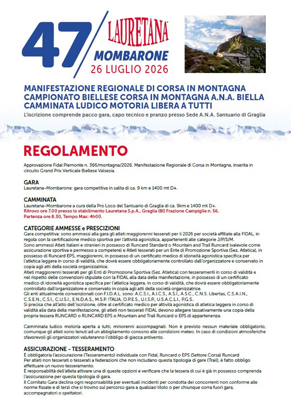 47LauretanaMombarone-2026_Regolamento Lauretana-mombarone
